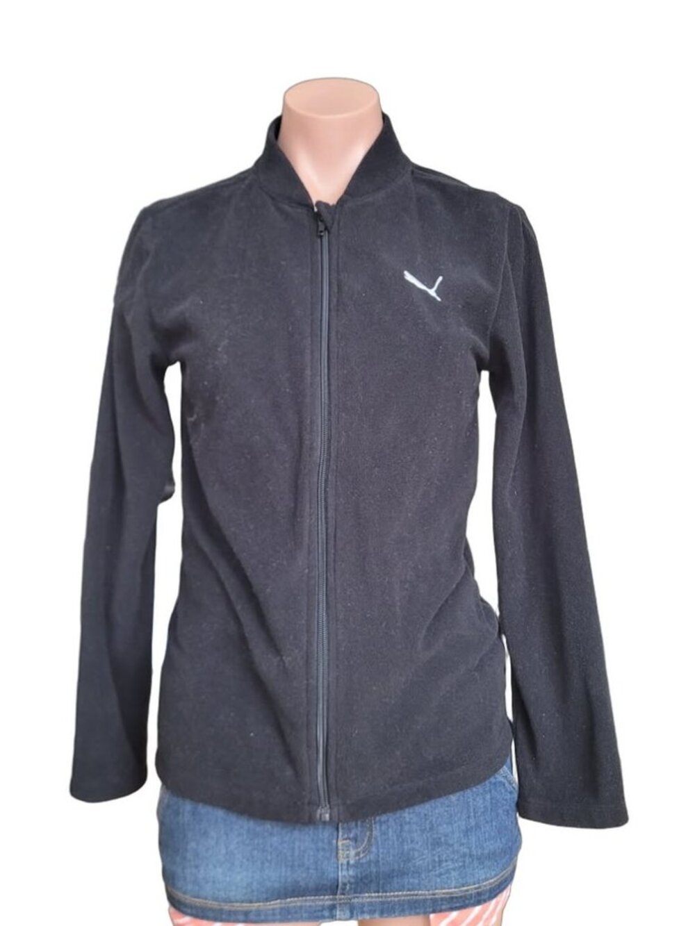 PUMA Vintage Black Fleece Zip Up Jacket (Kids XL)